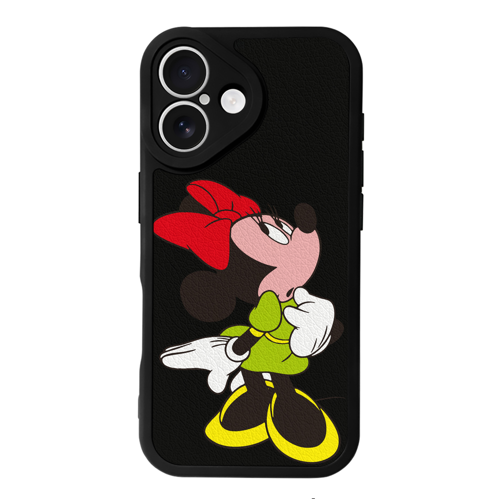 （画像用） ミッキーマウス Mickey Mouse 【iPhone 16シリーズ対応】シリコンスマホケース（レザー調） 材質：シリコン